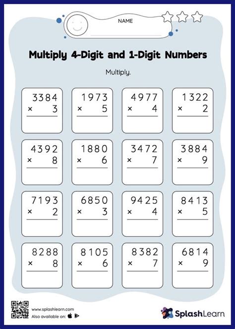 multiplication 4-digit by 1-digit|multiplying 4 digit numbers.